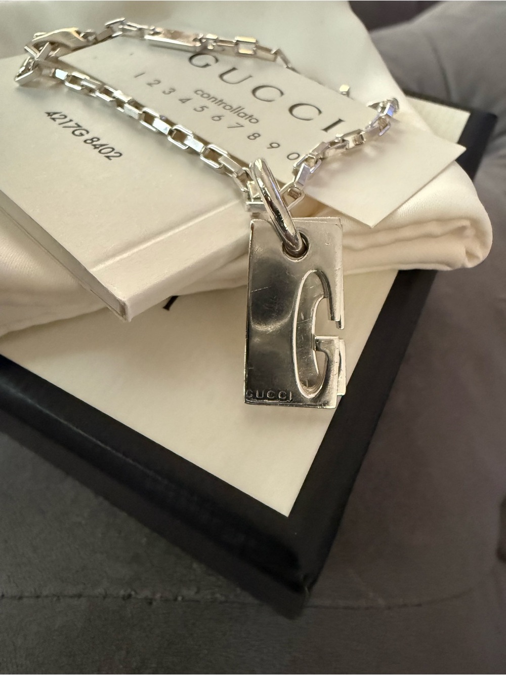 🔥EUC Gucci Sterling Silver Double G Stretch Charm Bracelet Italy🔥 - Picture 15 of 15